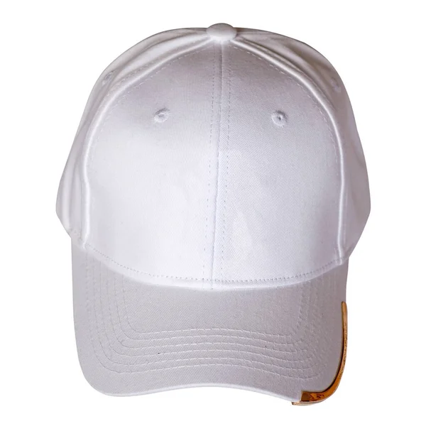 Λευκό Καπέλο Του Μπέιζμπολ Απομονωμένο Λευκό Φόντο Σπορ Στυλ Καλοκαιρινό — Φωτογραφία Αρχείου