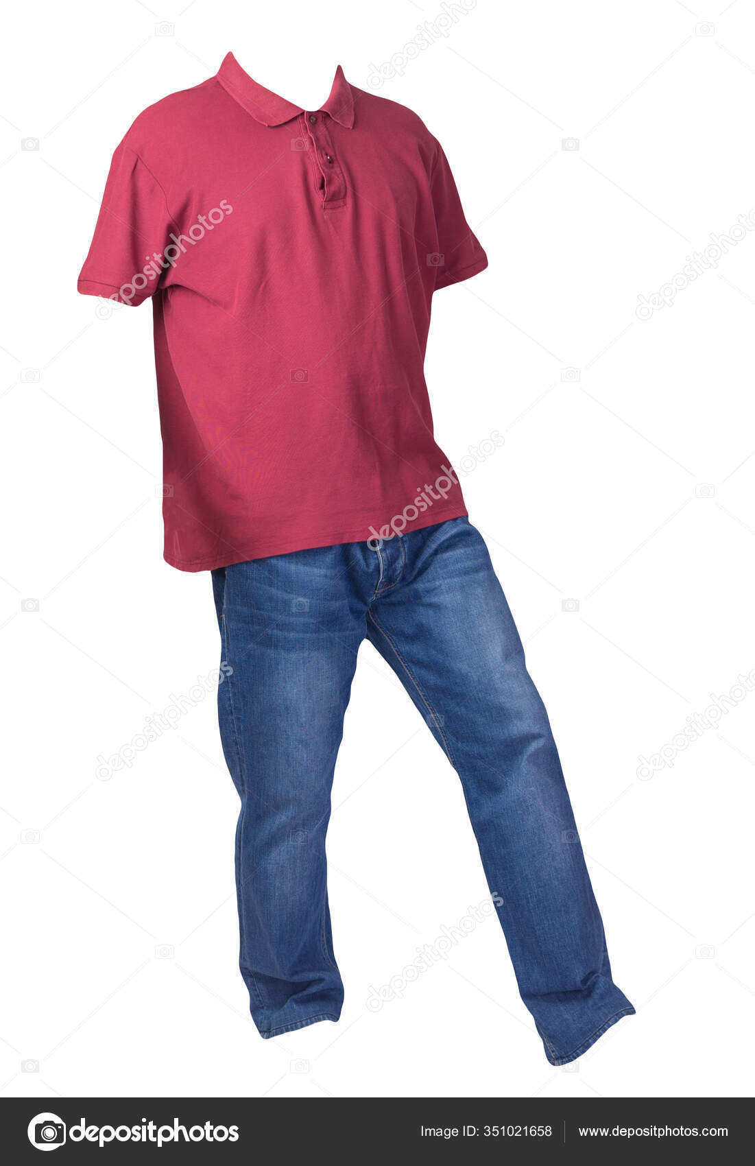 red t shirt blue jeans