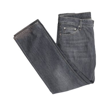 Beyaz arka planda izole edilmiş gri kotlar. Güzel günlük kot pantolon manzarası. .