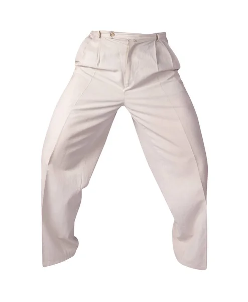 White Pants Isolated White Background Fashion Men Trousers — ストック写真