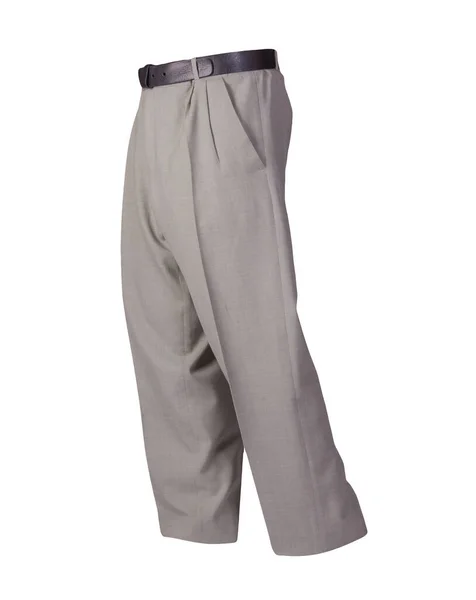 Lignt Gray Pants Isolated White Background Fashion Men Trousers — ストック写真