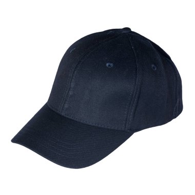 Koyu mavi beyzbol şapkası beyaz arka planda izole edilmiş. Spor tarzı. yaz şapkası