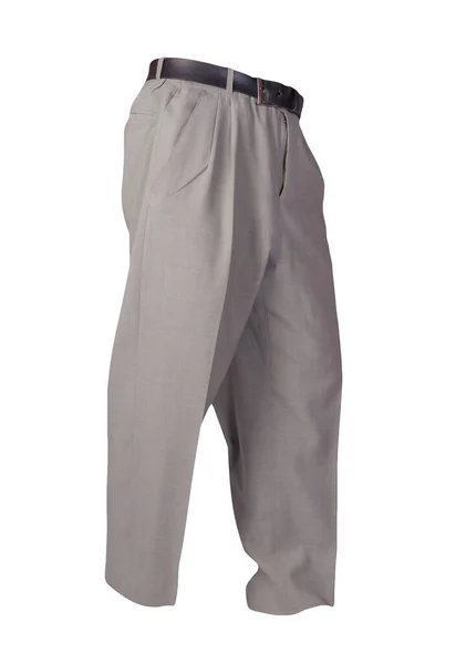 Lignt Gray Pants Isolated White Background Fashion Men Trousers — 스톡 사진