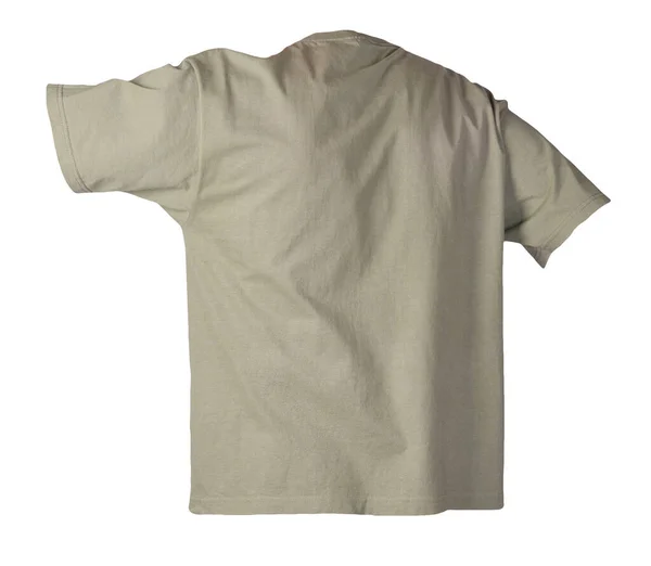 Shirt Olive Isolé Sur Fond Blanc Shirt Manches Courtes Coton — Photo