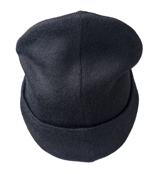 Πλεκτό Γκρι Καπέλο Που Απομονώνεται Λευκό Φόντο Αξεσουάρ Καπέλου Μόδας — Φωτογραφία Αρχείου