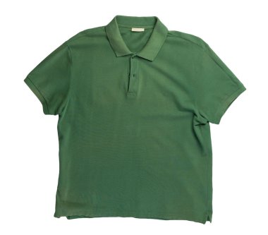  Kısa kollu koyu yeşil tişört beyaz arka planda izole edilmiş. Pamuklu tişört üstte. Sıradan stil