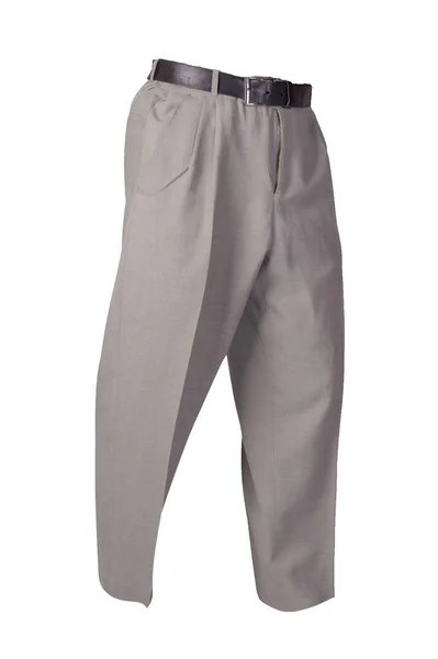 Lignt Gray Pants Isolated White Background Fashion Men Trousers — 스톡 사진