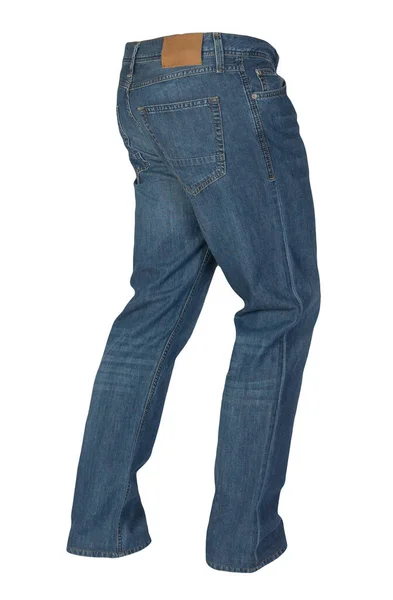Blå Jeans Isolerade Vit Bakgrund Vackra Casual Jeans — Stockfoto