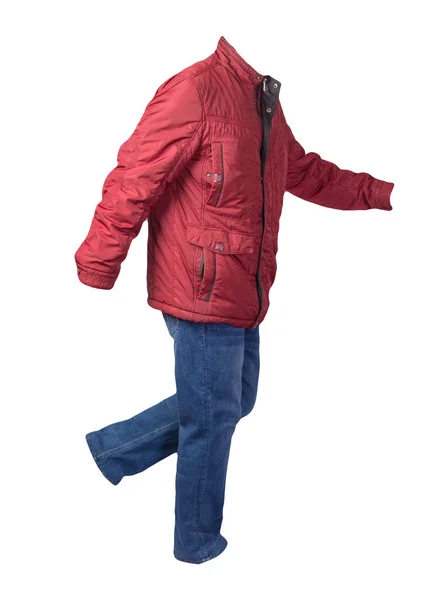 남성의 재킷과 청바지는 바탕에 분리되어 — 스톡 사진