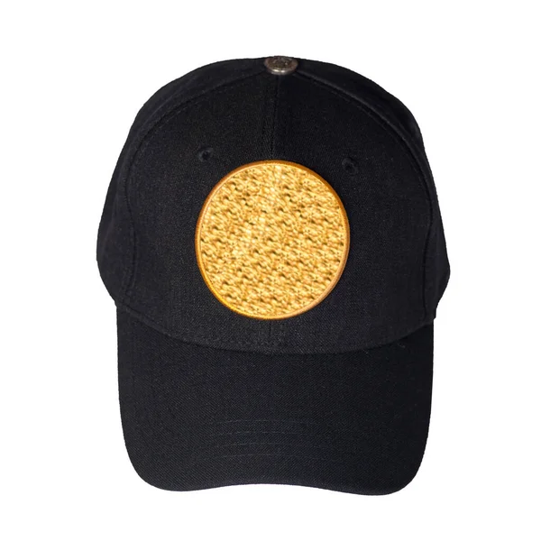白地に黒い野球帽が隔離されてる スポーティなスタイル 夏の帽子 — ストック写真