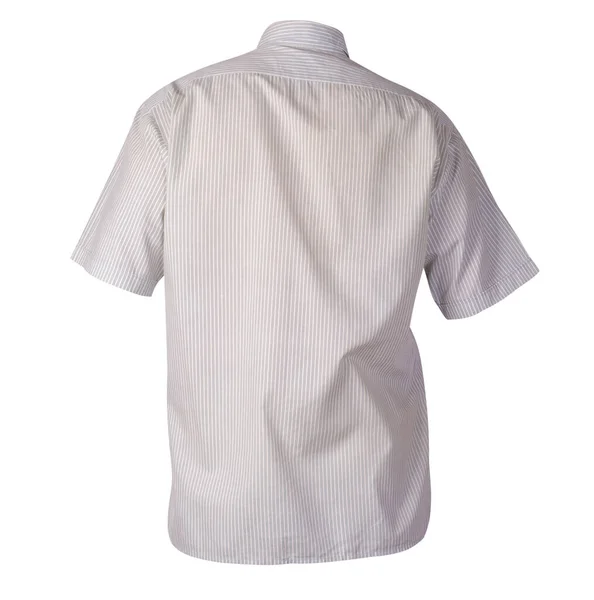Das Weiß Graue Hemd Der Männer Mit Kurzen Ärmeln Isoliert — Stockfoto