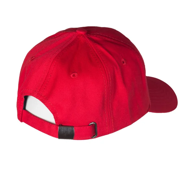 Casquette Baseball Rouge Isolée Sur Fond Blanc Style Sportif Chapeau — Photo