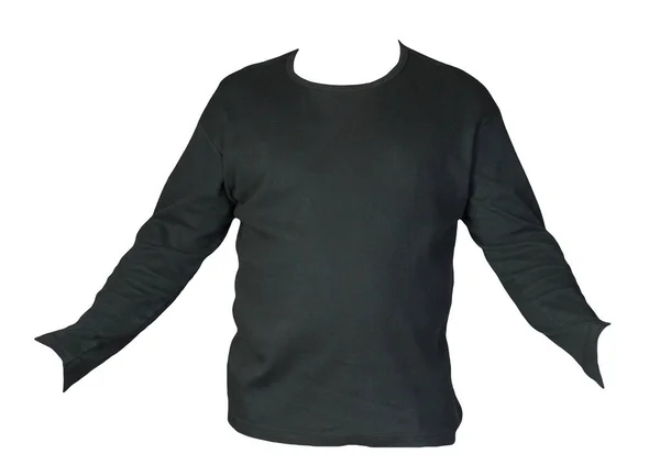 Sweatshirt Isoliert Auf Weißem Hintergrund Schwarzes Sweatshirt Sportlicher Stil — Stockfoto