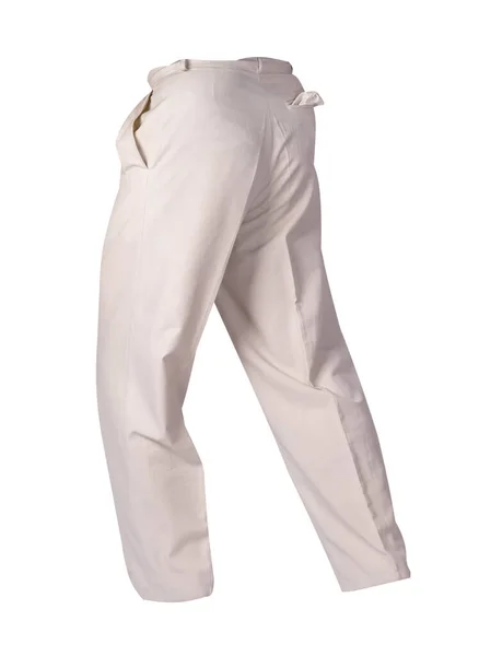 Witte Broek Geïsoleerd Witte Achtergrond Mode Mannen Broek — Stockfoto