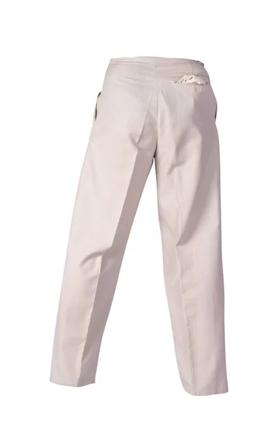 White Pants Isolated White Background Fashion Men Trousers — 스톡 사진