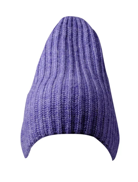 Cappello Donna Viola Cappello Lavorato Maglia Isolato Sfondo Bianco — Foto Stock