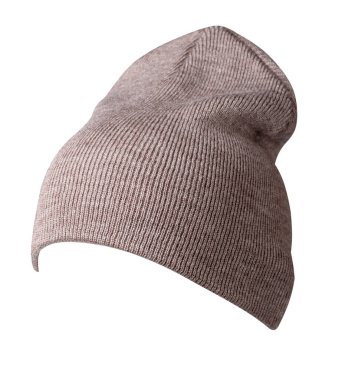 Kadın lig şapkası. Örgü şapka beyaz arkaplanda izole.