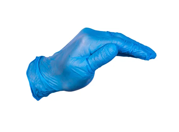 Hand Man Rubber Glove Isolated White Background Hand Medical Glove — Stock Photo, Image