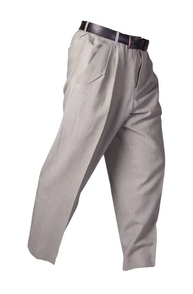 Beyaz Arka Planda Izole Edilmiş Açık Gri Pantolon Moda Erkeğinin — Stok fotoğraf