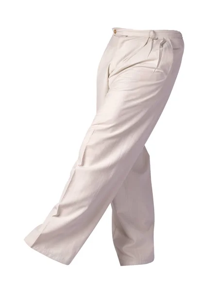 White Pants Isolated White Background Fashion Men Trousers — ストック写真