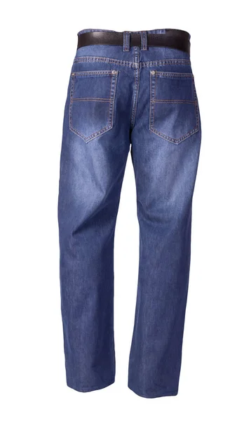白い背景に隔離された青いジーンズ美しいカジュアルジーンズ — ストック写真