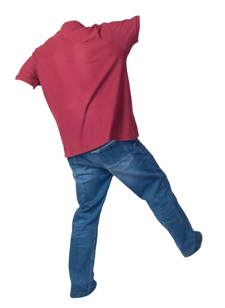 Shirt Vermelha Escura Dos Homens Com Golas Botão Para Baixo — Fotografia de Stock