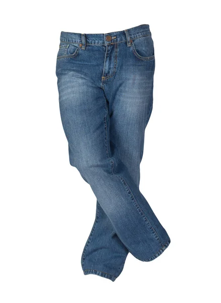 Jeans Biru Diisolasi Pada Background Beautiful Celana Jeans Santai — Stok Foto