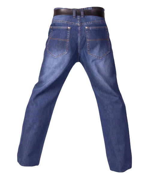 Blå Jeans Isolerade Vit Bakgrund Vackra Casual Jeans — Stockfoto