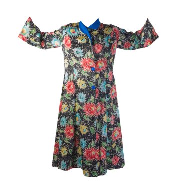 Kadın bornozu beyaz arka planda izole edilmiş. Kadın geceliği.