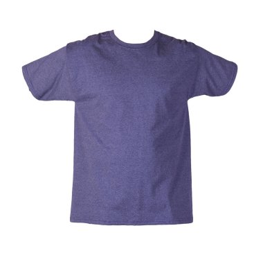 Heather 'ın beyaz arka planda izole edilmiş eski bir donanma tişörtü. yaz pamuğu kısa kollu tişört