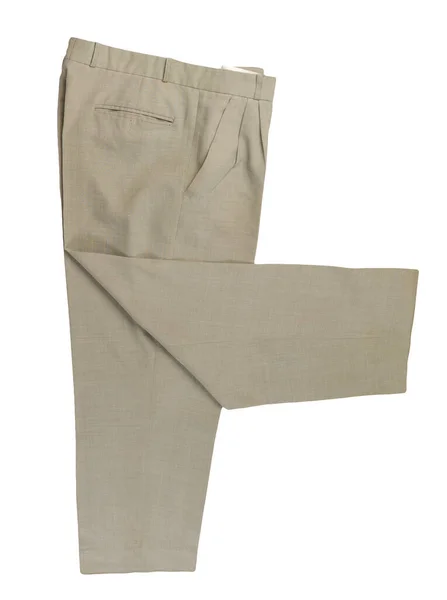 Beyaz Arka Planda Izole Edilmiş Açık Gri Pantolon Moda Erkek — Stok fotoğraf