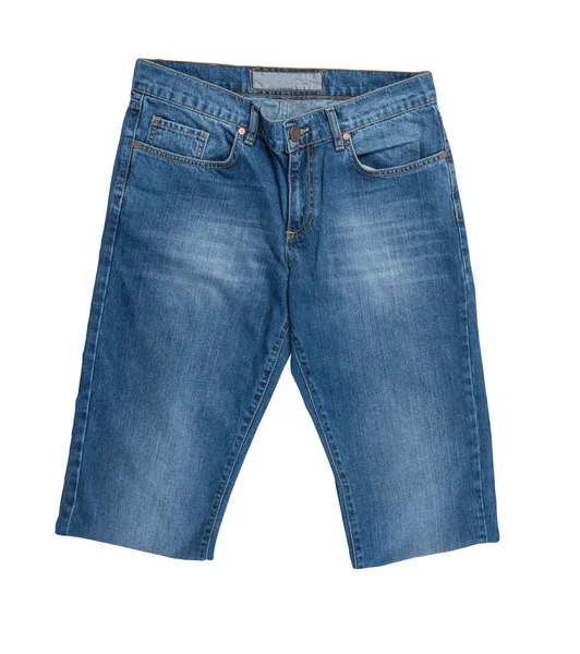 Calça Jeans Azul Isolada Fundo Branco Bonita Casual Jeans Vista — Fotografia de Stock