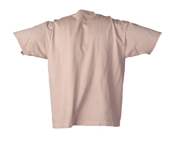 Μπεζ Shirt Απομονωμένο Λευκό Φόντο Καλοκαιρινό Βαμβακερό Κοντομάνικο Shirt — Φωτογραφία Αρχείου