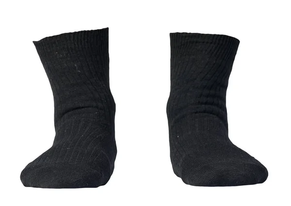 Katoen Paarse Zwarte Sokken Geïsoleerd Een Witte Achtergrond Zomeraccessoires — Stockfoto