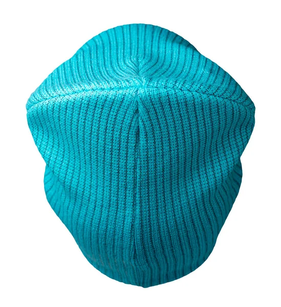 Chapeau Turquoise Pour Femme Chapeau Tricoté Isolé Sur Fond Blanc — Photo