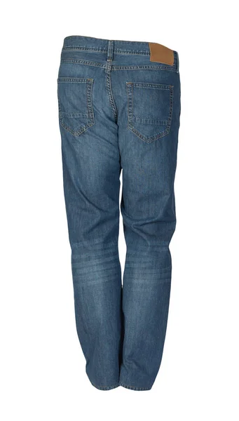 Blauwe Jeans Geïsoleerd Witte Achtergrond Mooie Casual Jeans — Stockfoto