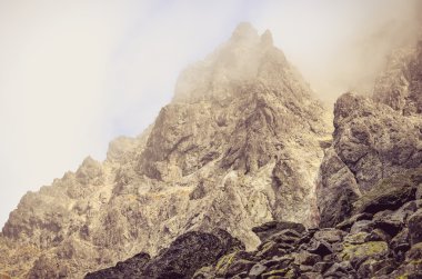 Vintage tarzı yaz dağ manzarası. 