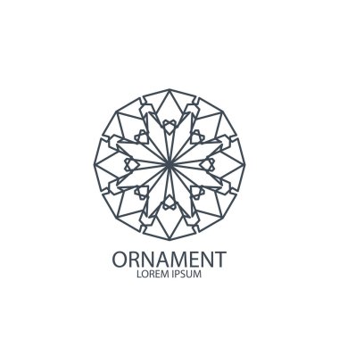 Geometrik logo veya dekorasyon, vektör çizim simgesi