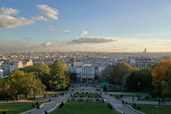 Panoramic Aerial View Paris Sunset Montmartre France — Stock Photo, Image
