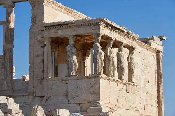 Erechtheion Ancient Greek Temple North Side Acropolis Athens Greece Which — Stock Photo, Image