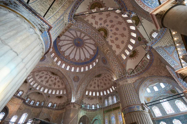 Interior Mesquita Azul Sultanahmet Istambul Turquia — Fotografia de Stock