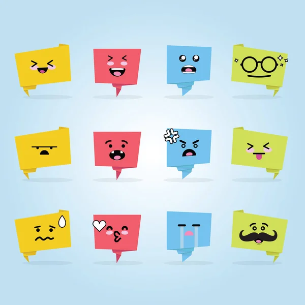 Mosolyogj Emoji Emotikon Arc Beszéd Buborék Sok Változatban Jogdíjmentes Stock Vektorok