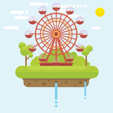 Cep telefonu ve ağaç ile yüzen ada konsepti