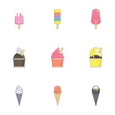 Dondurma ve popsicle doğrusal ana hatlar simgesi