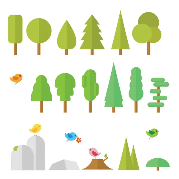 Ikone Der Waldkulisse Mit Modernem Und Flachem Design — Stockvektor