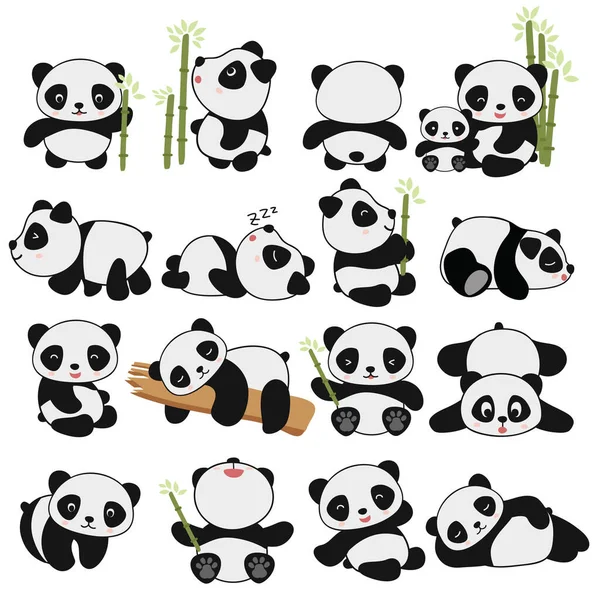 Bir sürü çeşidi olan şirin bir panda çiziyor.