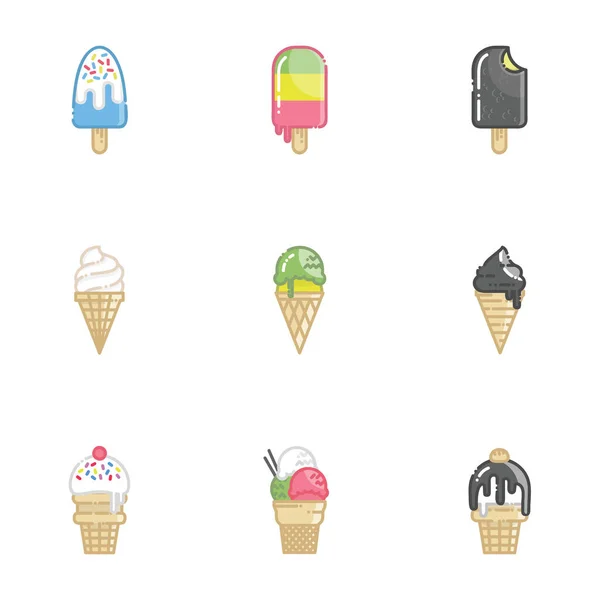 Icono Del Contorno Lineal Helado Paleta — Vector de stock