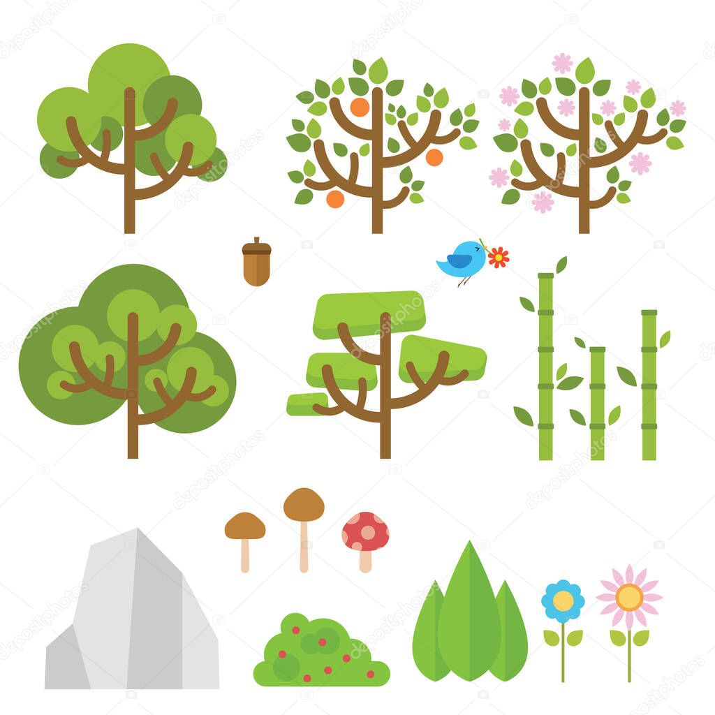 Forest scenery icon with modern and flat design