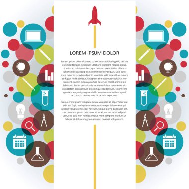 Renkli simge ve roket sineği içeren bilgi