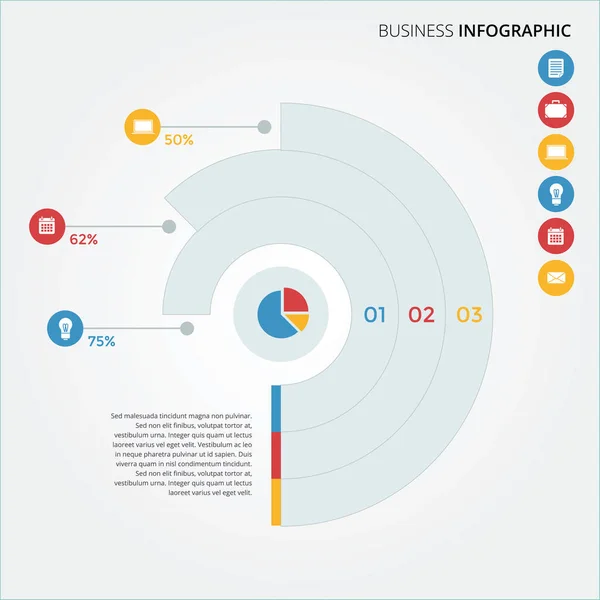 Infografica Business Finance Dal Design Piatto Moderno — Vettoriale Stock